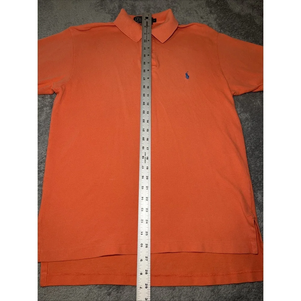 Vintage Polo By Ralph Lauren Men's SZ S Orange Short Sleeve Blue Pony Shirt